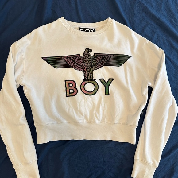 Boy London White Eagle Crop Sweatshirt - Picture 2 of 7